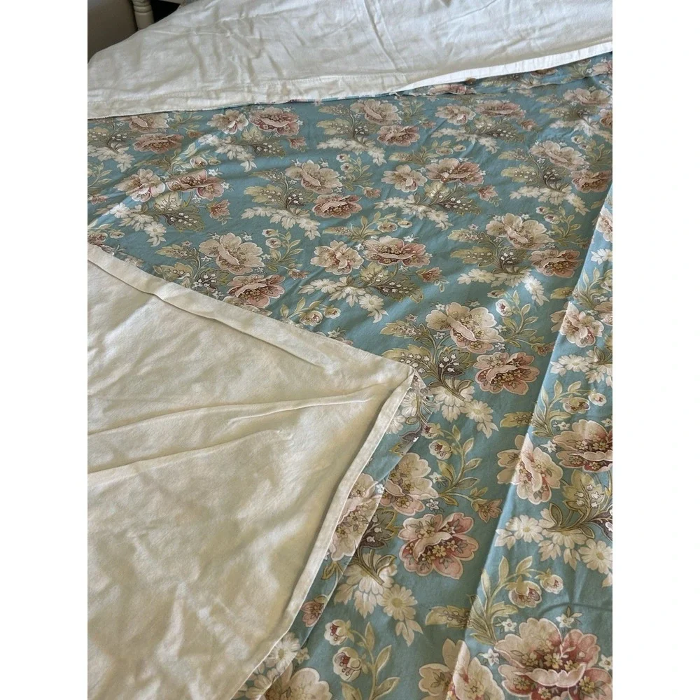 Duvet Cover Floral Teal Blue Girls Double/full Bed Cover Pamala Kline 82x83